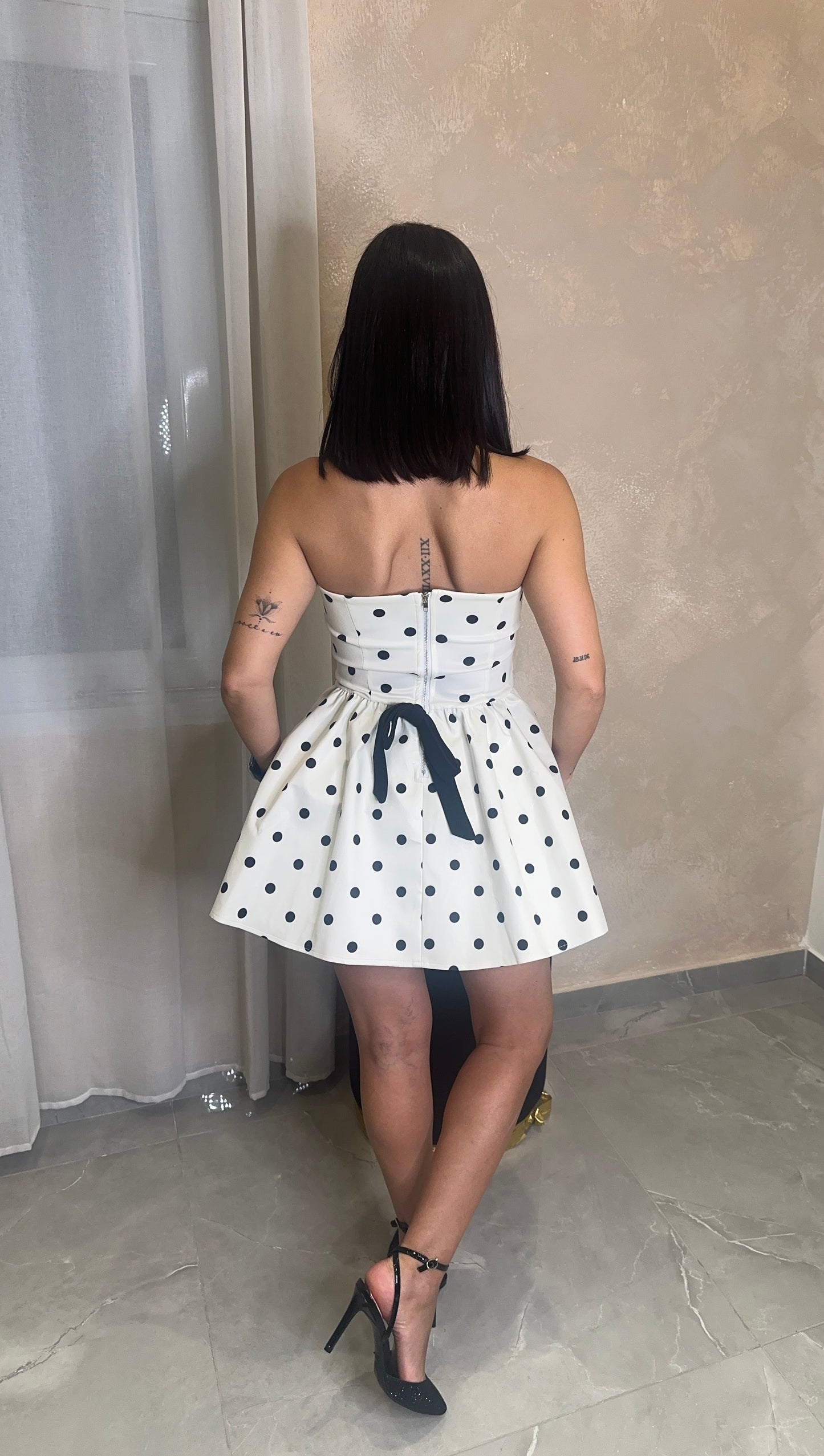 Strapless Polka Dress