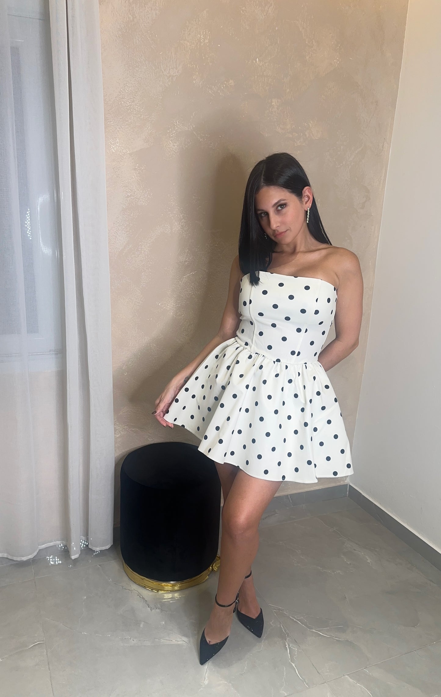 Strapless Polka Dress