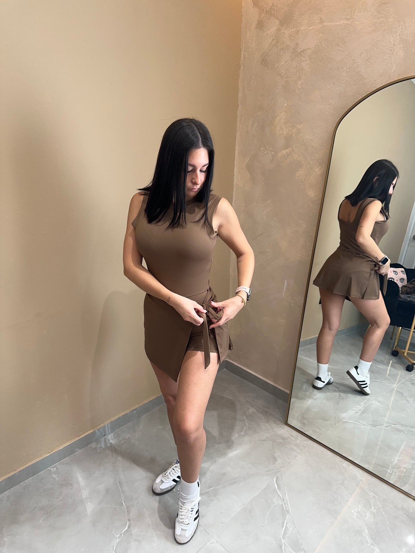 Brown Romper Dress